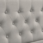 Upholstered Bed 180x200cm Hydraulic Storage Studded - Cotton-Linen Light Grey