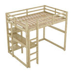 Children's Bunk Bed with Desk and 4 Storage Compartments, 140 x 200 cm, Pine Natural