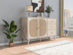 Sideboard Storage TV Table with Drawers & Doors, Large Capacity, Off-White Cream 120cm