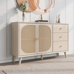 Sideboard Storage TV Table with Drawers & Doors, Large Capacity, Off-White Cream 120cm