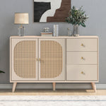 Sideboard Storage TV Table with Drawers & Doors, Large Capacity, Off-White Cream 120cm