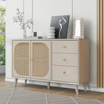 Sideboard Storage TV Table with Drawers & Doors, Large Capacity, Off-White Cream 120cm