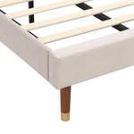 Upholstered Single Bed 90x200cm with Slatted Base Headboard Easy Assembly Velvet Beige