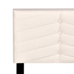 Upholstered Bed 140x190cm with Adjustable Headboard, Beige Velvet