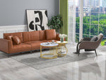 Set of 2 Round Coffee Tables, Modern Nesting Design with Metal Frame, White Gold Marble Look