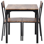 Dining Set Table with 2 Chairs Multi-Use - Vintage Brown