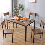 Dining Set Table with 4 Chairs Multi-Use - Vintage Brown