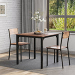 Dining Set Table with 2 Chairs Multi-Use - Vintage Brown