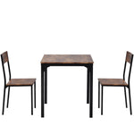 Dining Set Table with 2 Chairs Multi-Use - Vintage Brown
