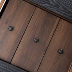 Sideboard with Three Drawers, Storage Shelves, Wood-Colored