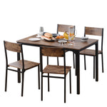 Dining Set Table with 4 Chairs Multi-Use - Vintage Brown