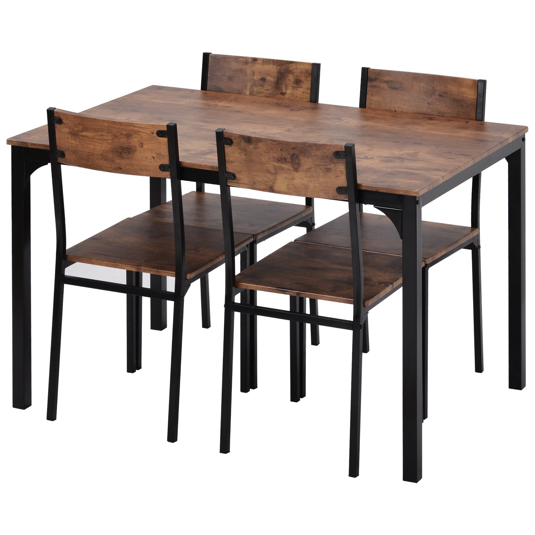 Dining Set Table with 4 Chairs Multi-Use - Vintage Brown