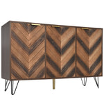 Sideboard, Three Doors, Solid Wood Veneer with Golden G