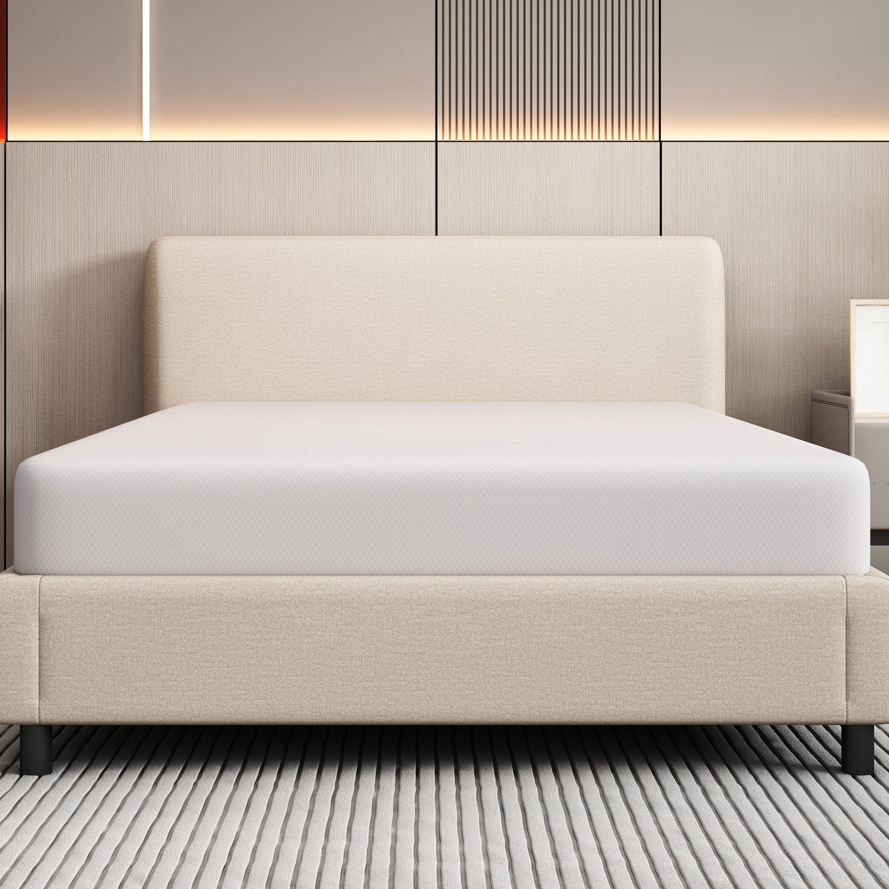 Mattress Comfortable Bedspread with Anti-slip Grips, Oeko-Tex Certified, Ergonomic, Breathable, Durable, Firmness H3, 90x200cm