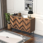 Sideboard, Three Doors, Solid Wood Veneer with Golden G