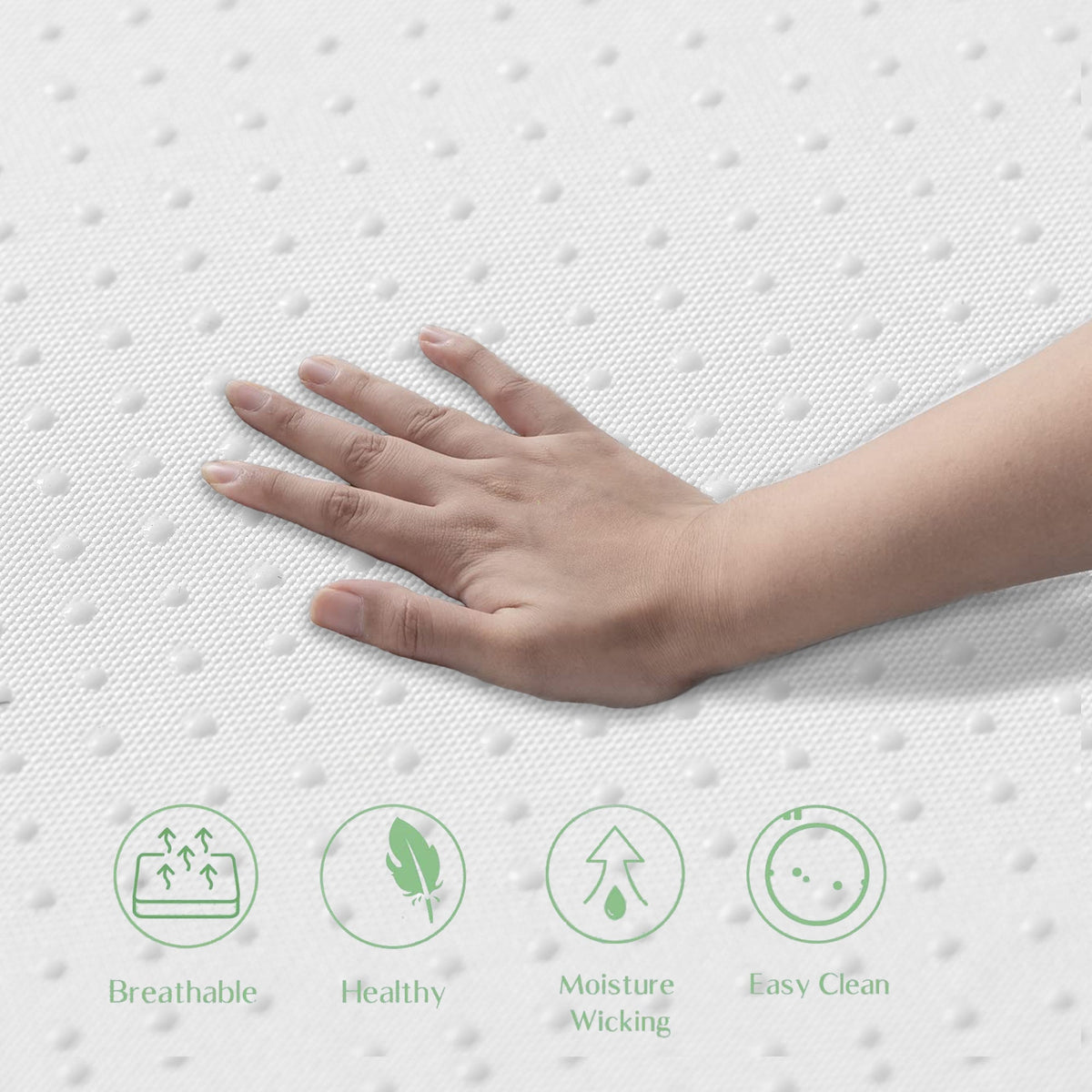 Comfortable mattress, anti-slip, Oeko-Tex certified, ergonomic, breathable, durable, firmness H3, 140x200cm