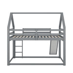 Bunk Bed 140x200cm House Bed Slide & Ladder - Grey