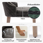 Dining Chair Set 6 Pieces Upholstered Nailhead Trim Door Knocker Back Solid Wood Grey Velvet