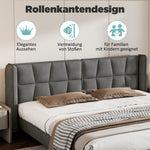 Upholstered Bed 180x200 Slatted Base Headboard - Velvet Grey
