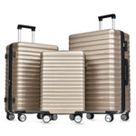 Luggage Set - Expandable, TSA Lock, Waterproof, Telescopic Handle, Gold ABS