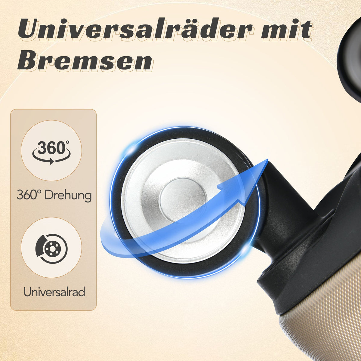 Luggage Set - Expandable, TSA Lock, Waterproof, Telescopic Handle, Gold ABS