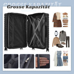 Luggage Set - Three Sizes, ABS Material, TSA Lock, Expandable, Black