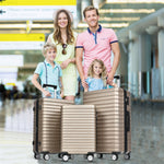 Luggage Set - Expandable, TSA Lock, Waterproof, Telescopic Handle, Gold ABS