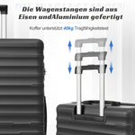 Luggage Set - Three Sizes, ABS Material, TSA Lock, Expandable, Black
