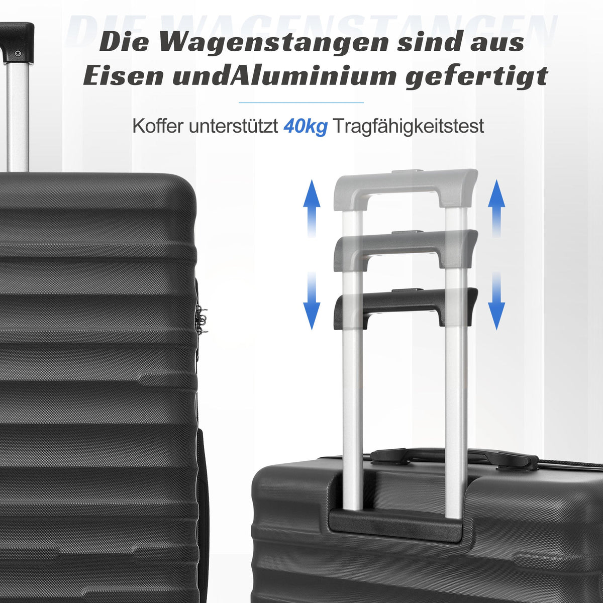 Luggage Set - Three Sizes, ABS Material, TSA Lock, Expandable, Black