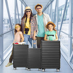 Luggage Set - Three Sizes, ABS Material, TSA Lock, Expandable, Black