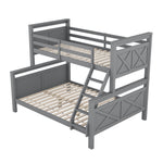 Convertible Bunk Bed 90(140)x200cm with Ladder, Grey Wood
