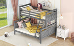 Convertible Bunk Bed 90(140)x200cm with Ladder, Grey Wood