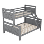 Convertible Bunk Bed 90(140)x200cm with Ladder, Grey Wood