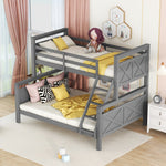 Convertible Bunk Bed 90(140)x200cm with Ladder, Grey Wood