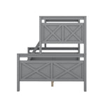 Convertible Bunk Bed 90(140)x200cm with Ladder, Grey Wood