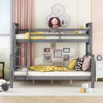 Convertible Bunk Bed 90(140)x200cm with Ladder, Grey Wood