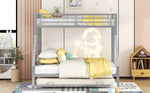 Bunk Bed with Pull-Out Bed, 90(140)x200cm, Silver Metal