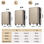 Luggage Set - Expandable, TSA Lock, Waterproof, Telescopic Handle, Gold ABS