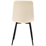 Dining Set 5-Piece 117cm Rectangular Modern Table Beige Velvet Gold Legs