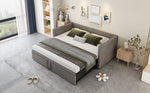 Upholstered Sofa Bed Extendable 90/180x200cm Multifunctional Slatted Frame Velvet Grey