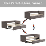 Upholstered Sofa Bed Extendable 90/180x200cm Multifunctional Slatted Frame Velvet Grey