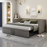 Upholstered Sofa Bed Extendable 90/180x200cm Multifunctional Slatted Frame Velvet Grey
