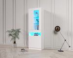 Display Cabinet, 16-Color LED, Freestanding Storage, White
