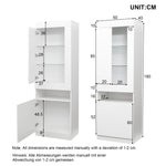 Display Cabinet, 16-Color LED, Freestanding Storage, White