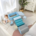 Building Blocks 9-Piece Romping and Climbing, Stairs, Slide, Ball Pit, Soft, Colorful