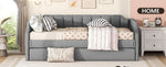 Daybed Upholstered Single Rollaway Bed 90x200cm - Grey