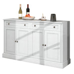 Sideboard, Modern Buffet with 4 Doors & 2 Drawers, 150x40x86cm, Antique White