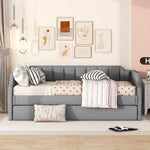 Daybed Upholstered Single Rollaway Bed 90x200cm - Grey