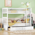 Bunk Bed 90x200cm Convertible with Drawers - White