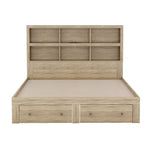 Double Bed 160x200cm King Platform Storage Drawers Headboard Chipboard Natural